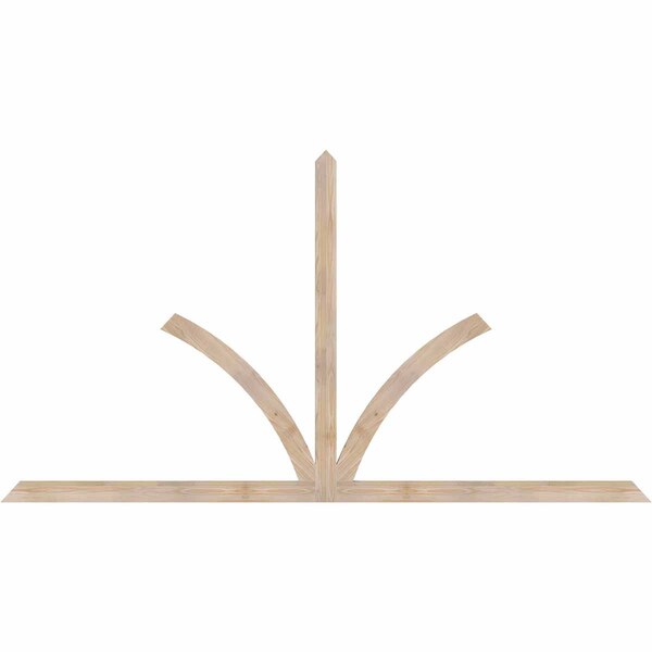Ekena Millwork Richland Smooth Timber Gable Bracket, Douglas Fir, 108"W x 58"H x 1 1/2"D x 3 1/2"F, 13/12 Pitch GBW108X58X0204RIC00SDF - main